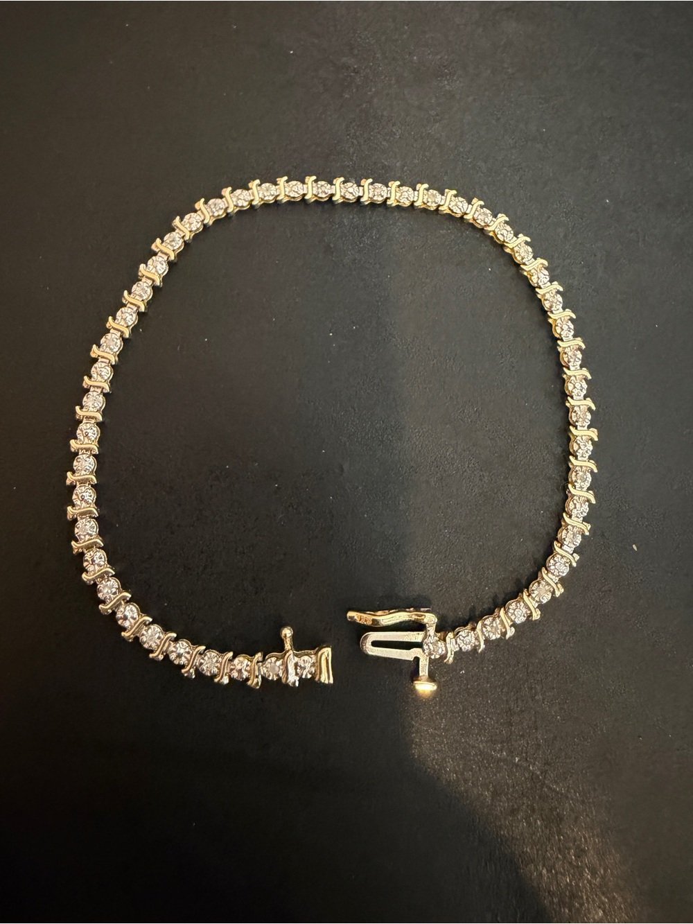 MGM Jewelry Inc 10K Gold Diamond Tennis Bracelet Safety Clasp Delicate Dainty - Picture 3 of 12
